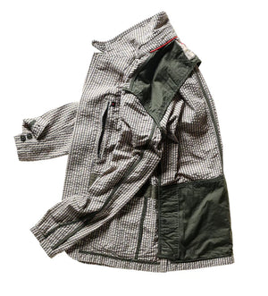 The Tropical Trap Blazer - Sand/Grey Seersucker