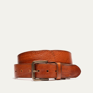Vintage Washed Belt - Cognac