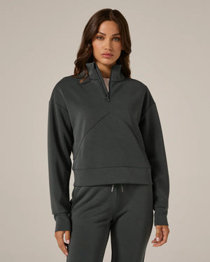 Rev Crop Quarter Zip - Basil