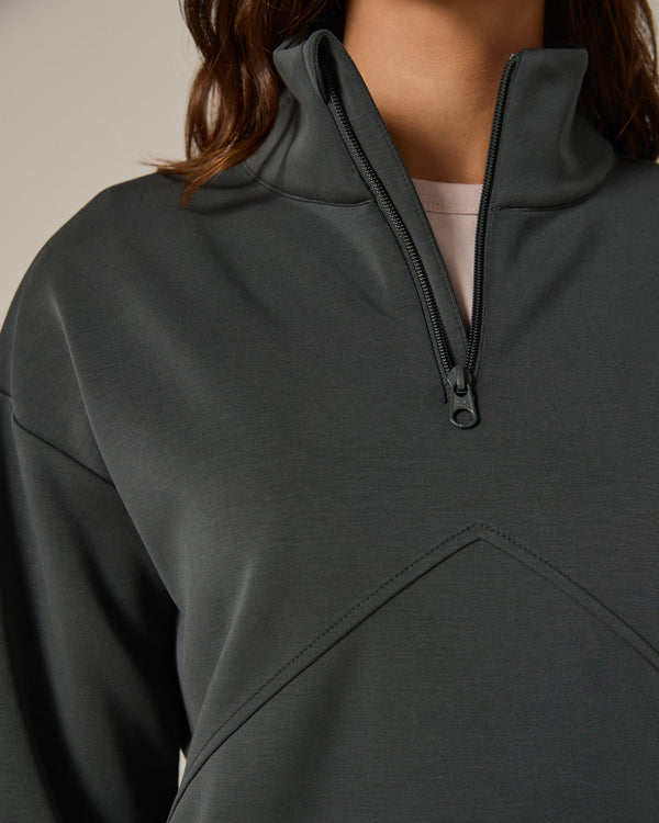 Rev Crop Quarter Zip - Basil