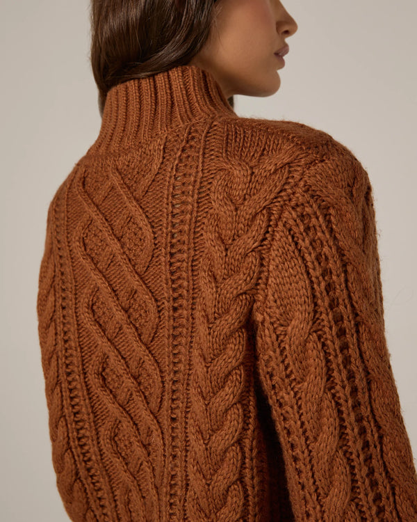 Tania Cable Knit Turtleneck Sweater