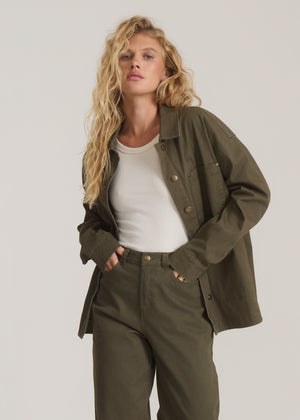 Hwy 1 Chore Bedford Jacket - Military Green