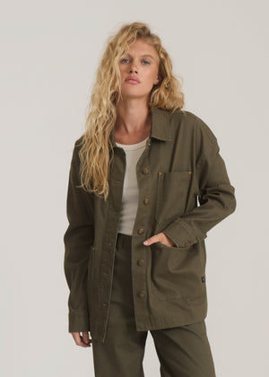 Hwy 1 Chore Bedford Jacket - Military Green
