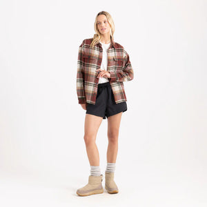 Amberley Flannel Shacket- Sangria