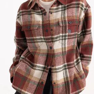 Amberley Flannel Shacket- Sangria
