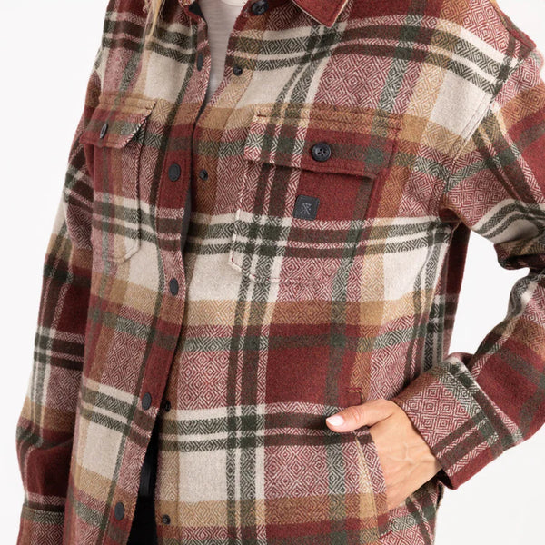 Amberley Flannel Shacket- Sangria
