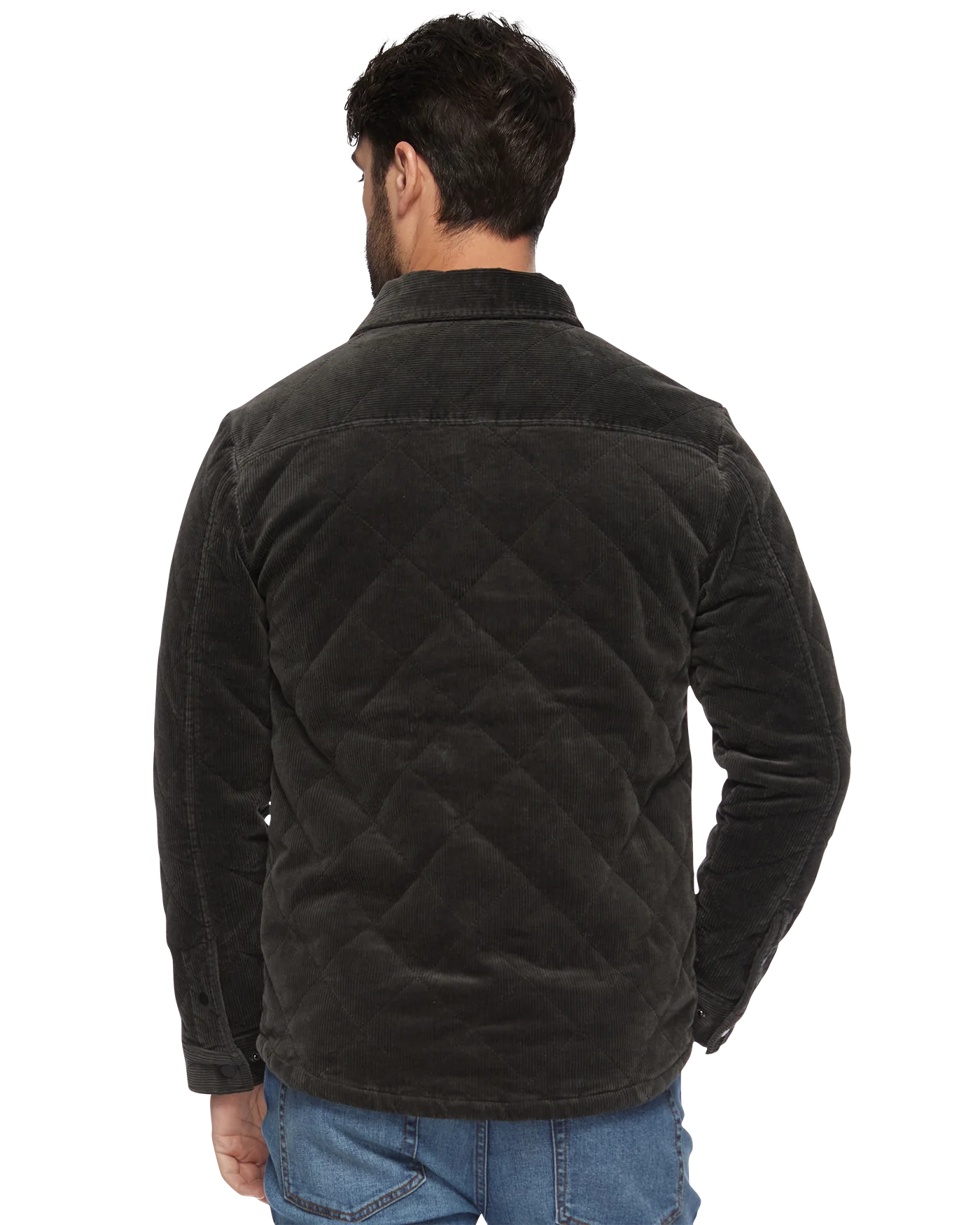 Wilbur Quilted Flannel Lined Corduroy Jacket- Charcoal