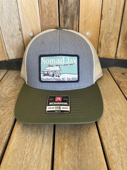 "Wow, that's good shit!" Trucker Hat - Heather/Birch/Army Olive