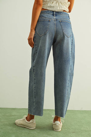 Denim Barrel Jeans - Medium Wash