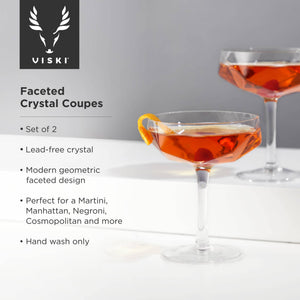 Seneca™ Faceted Crystal Coupes Set of 2