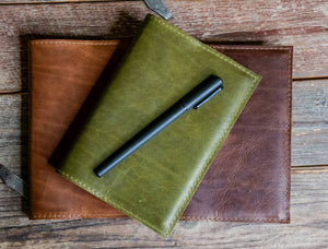 Medium Leather Journal: Moss