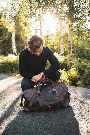 60L Weekender Duffel: Antique Brown