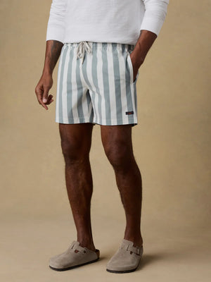 All Day Trunk (6") - Sage Awning Stripe
