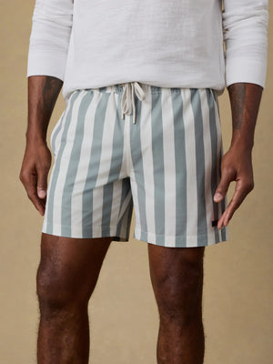 All Day Trunk (6") - Sage Awning Stripe