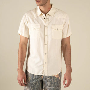 Wyatt Pearl Snap Short Sleeve : Antique White