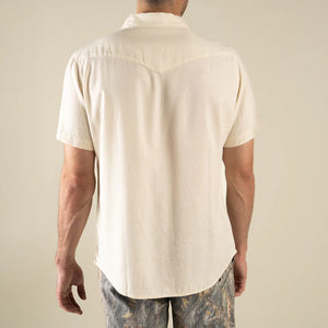 Wyatt Pearl Snap Short Sleeve : Antique White