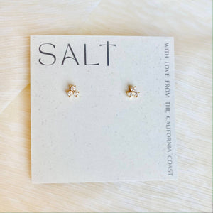 TRINITY STUDS | 18k gold | dainty rhinestone stud earrings