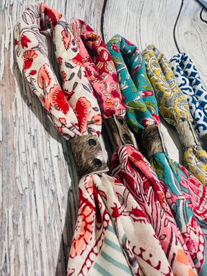 Hand Dyed Bandanas With Leather Slides : Bright Boho