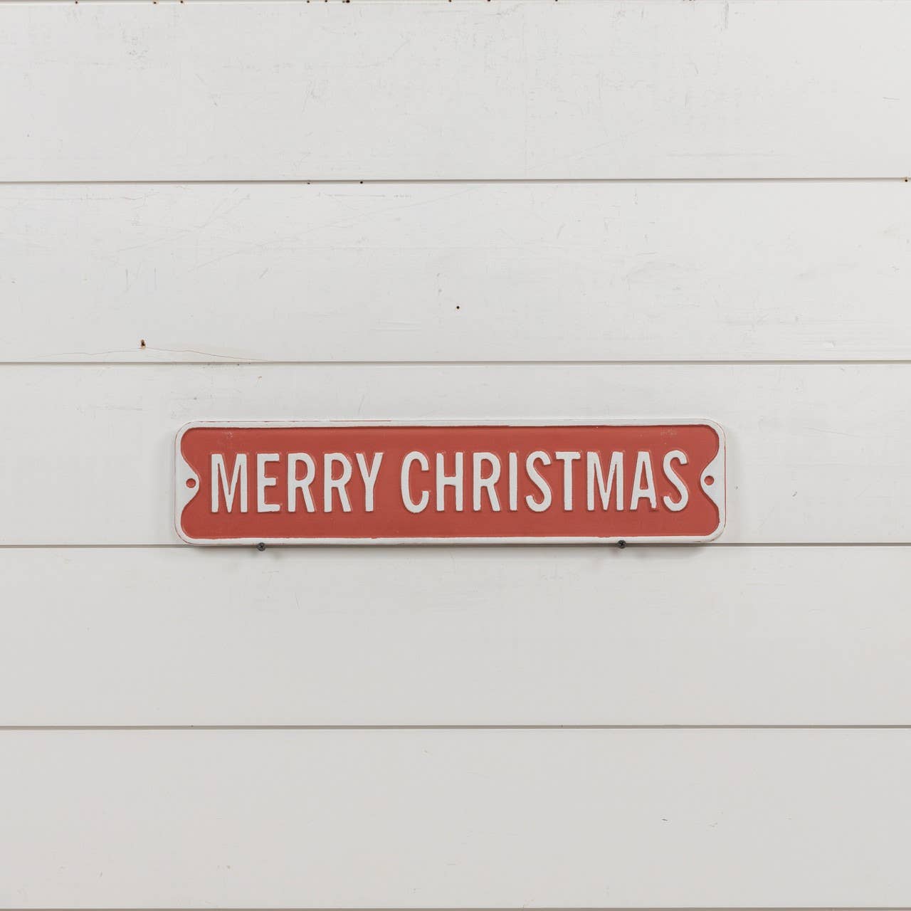 RED & WHITE MERRY CHRISTMAS STREET SIGN