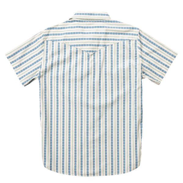 Serape Pearl Snap Short Sleeve: Teal