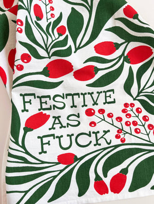 Festive as Fuck Christmas Kitchen Towel