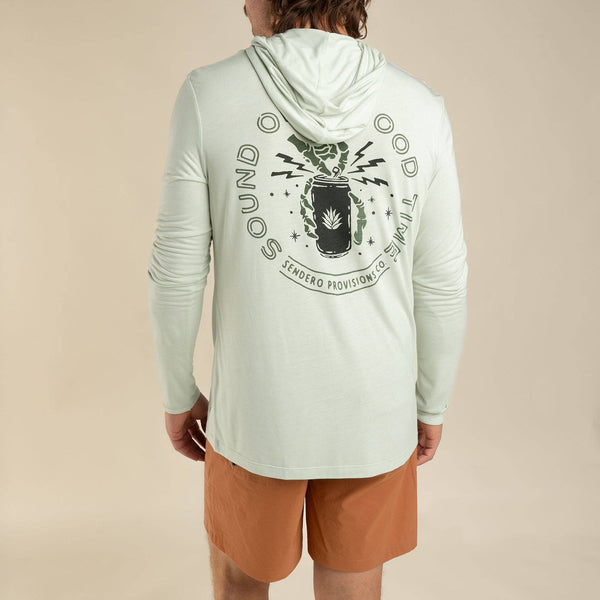 Graphic Yucatan Bamboo Hoodie: Flats Green Print
