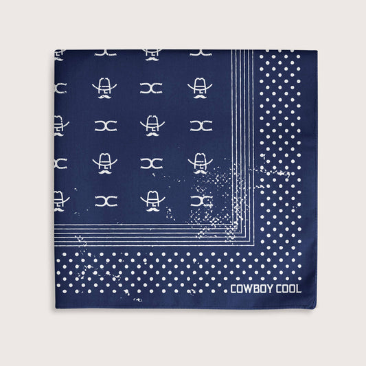 Vintage Western Bandana: Navy