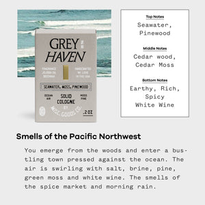 Greyhaven Solid Cologne – Ocean Air, Pine & Moss