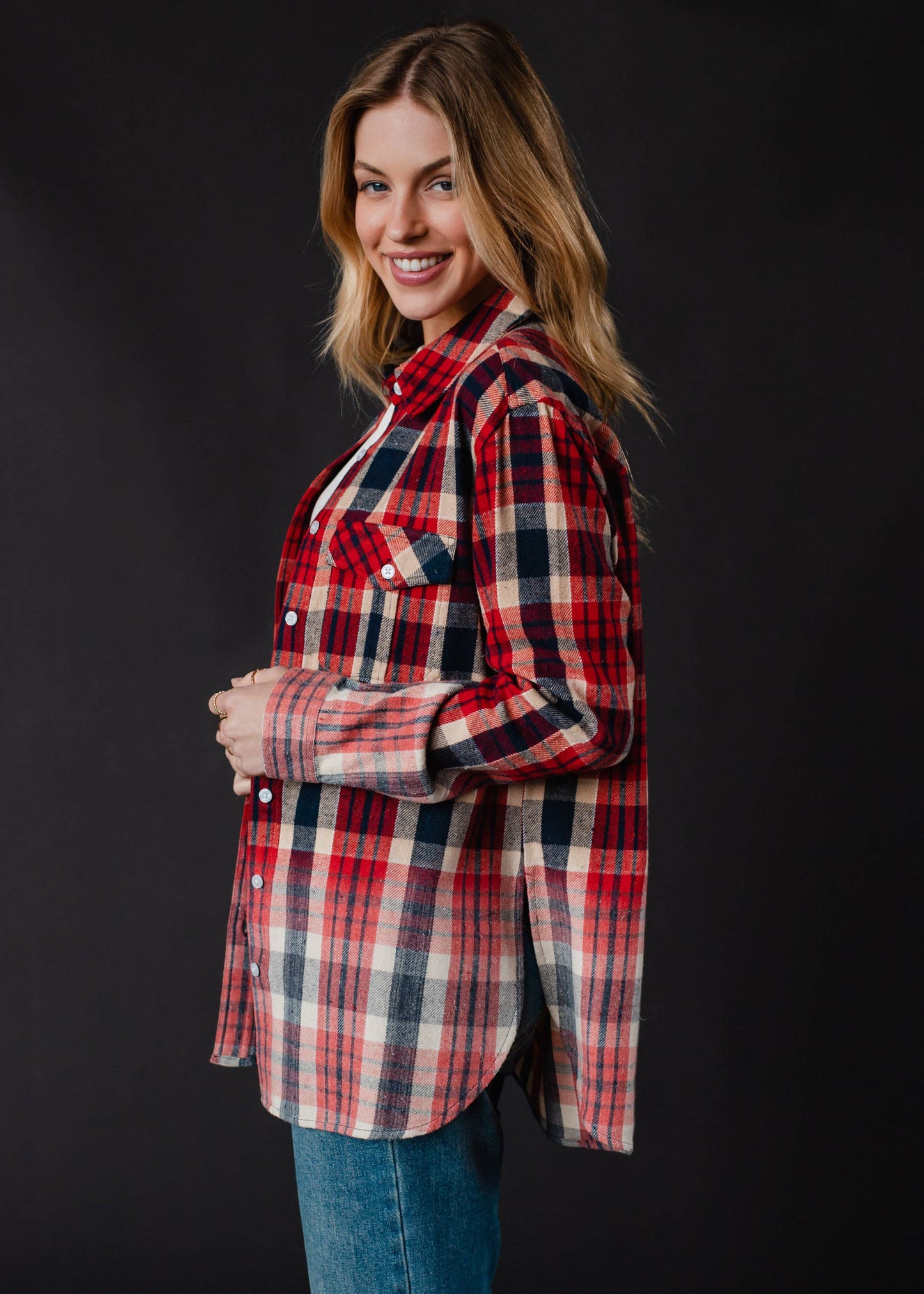 Bridger Plaid Flannel - Red, Navy & Tan