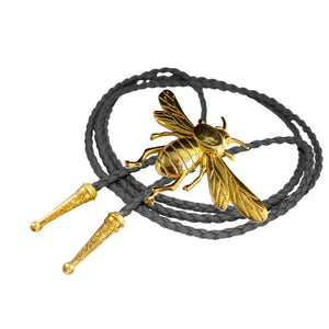 Gold Bumblebee Bolo Tie: Black