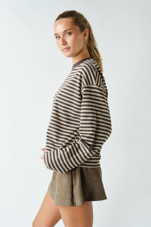 Horizon Striped Long-Sleeve Tee : Grey