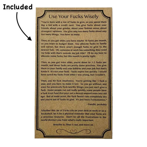 Small Jar of Fucks Gift Jar (5oz)