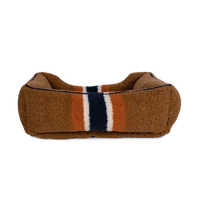 Shinola Pet Kuddle Bolster Style Dog Bed in Brown