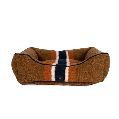 Shinola Pet Kuddle Bolster Style Dog Bed in Brown