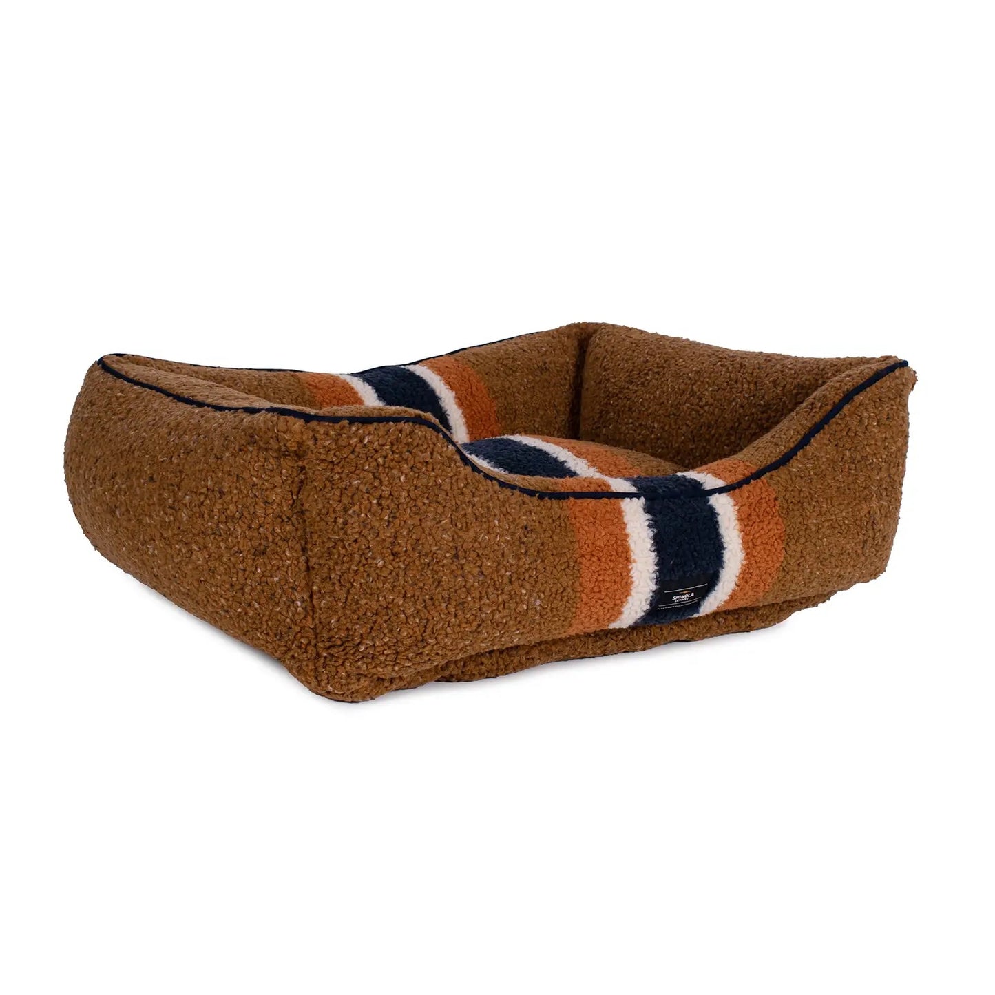 Shinola Pet Kuddle Bolster Style Dog Bed in Brown