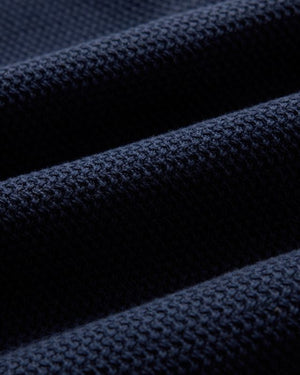 Button Down Polo : Dark Navy Crochet