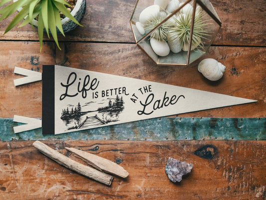 Life is Better at the Lake  - Mini Felt Pennant