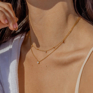 Star Stone Necklace: April/Clear