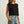 Round Neck Crochet Crop Top - Black
