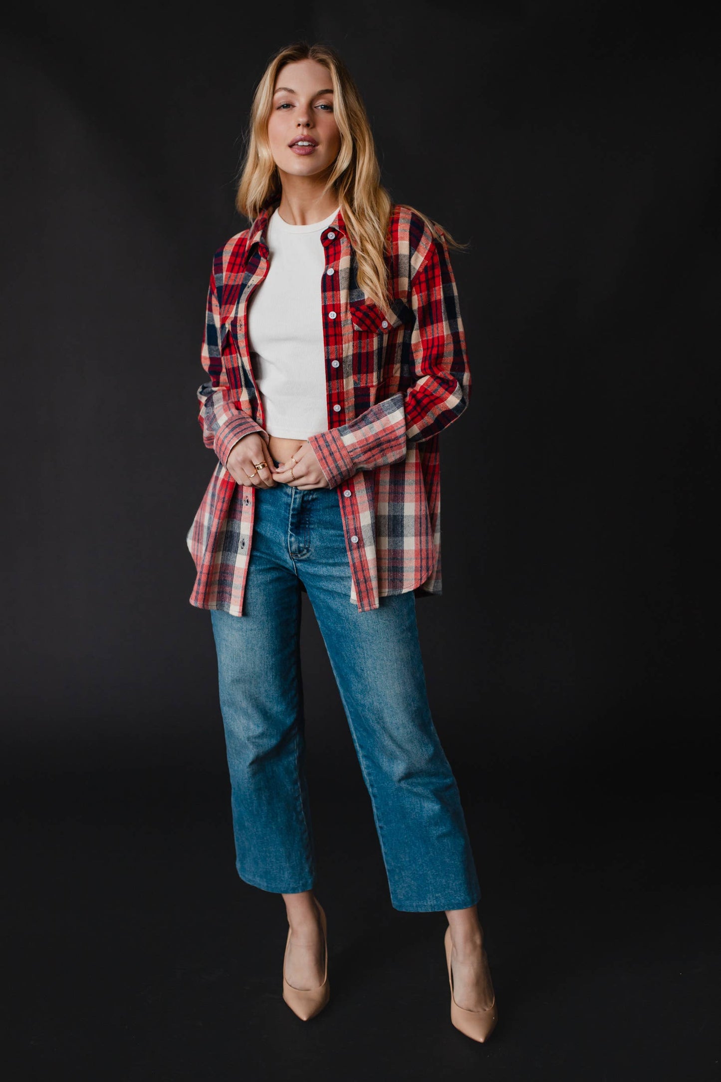 Bridger Plaid Flannel - Red, Navy & Tan