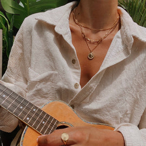 3 Little Birds Necklace: Gold