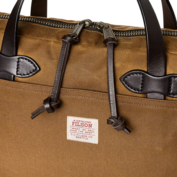 Tin Cloth Compact Briefcase - Dark Tan