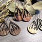 Wood Earrings - Pine Silhouette Drops: Walnut