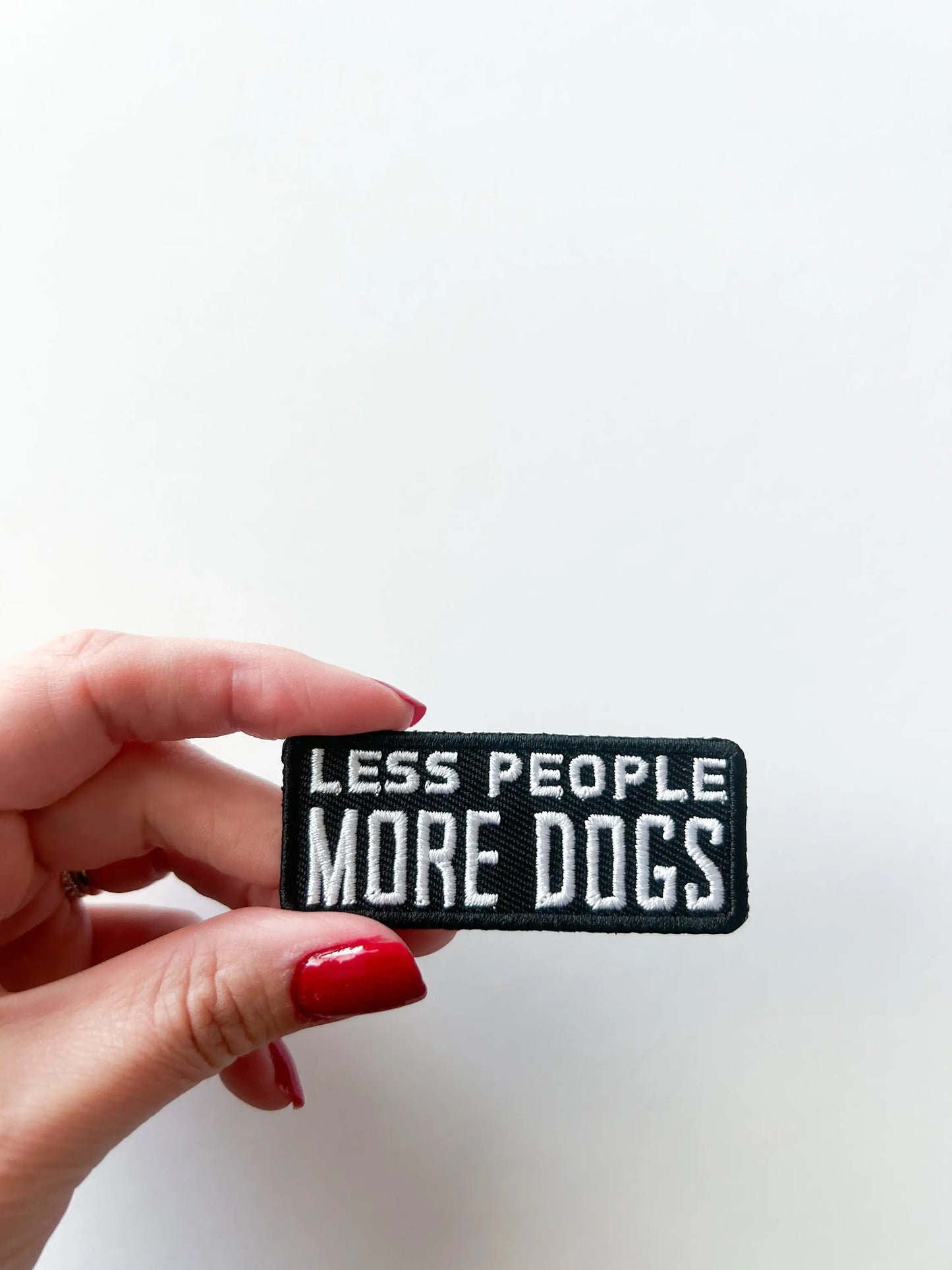 Less People More Dogs Embroidered Iron On Patch Pet Lover