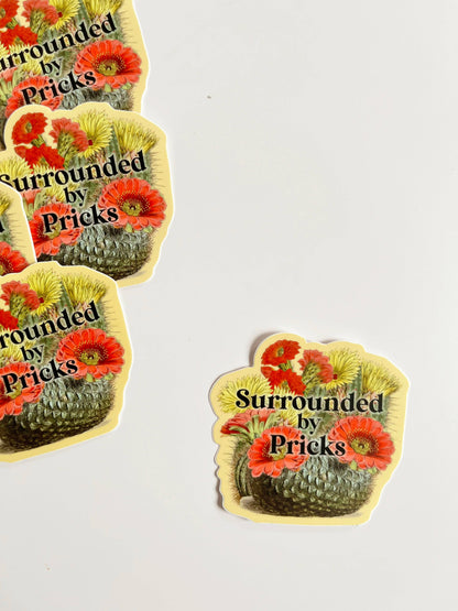 Surrounded by Pricks Cactus Sticker
