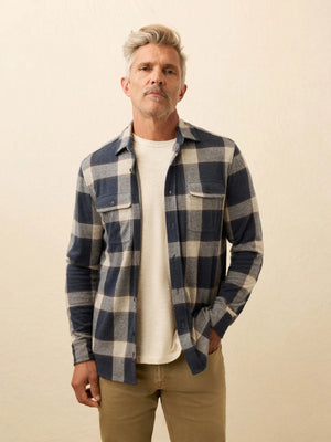 Legend Sweater Shirt : Navy Cloud Plaid