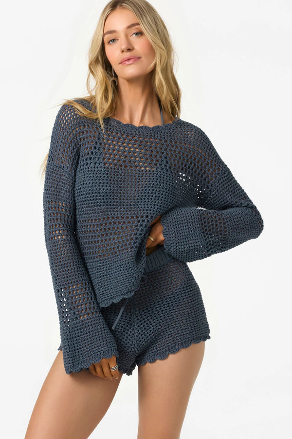 Consuelo Long Sleeve Knit Sweater : Slate