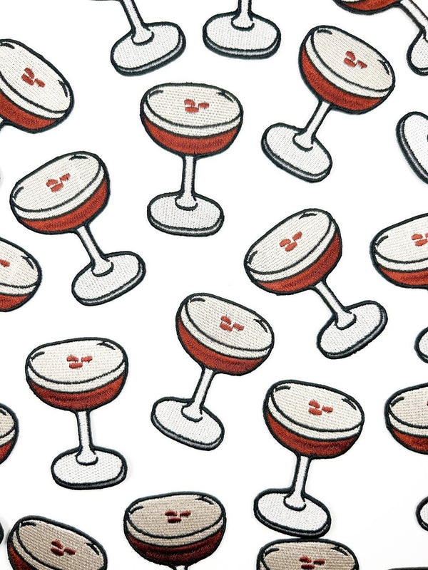 Espresso Martini Embroidered Iron-On Patch Cocktail Lover