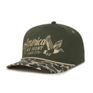 We Hunt Mallards Hat: Olive/Camo