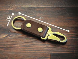 EDC Key-Clip with Bottle Opener: Brass / Brown